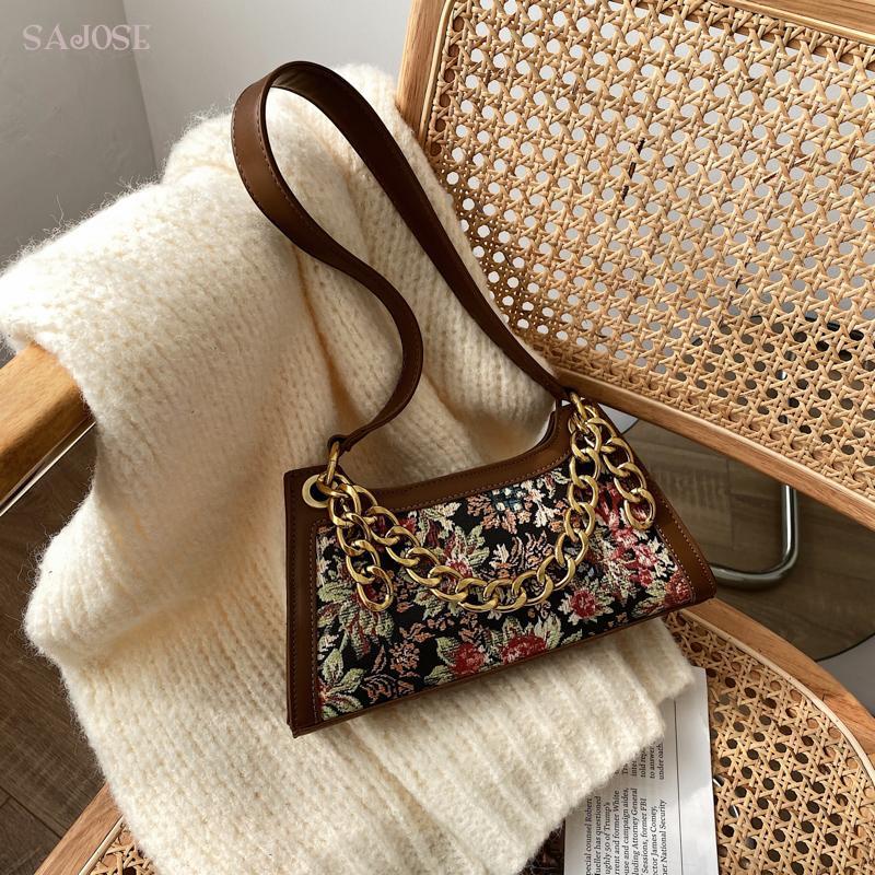 Bag Shoulder Casual Flowers Tote Handbags Vintage Lady Chain Famale Girl High Quality Bags Handbag Printing Pu Leather For Women, Black
Bag Shoulder Casual Flowers Tote Handbags Vintage Lady Chain Famale Girl High Quality Bags Handbag Printing Pu Leather For Women, Black