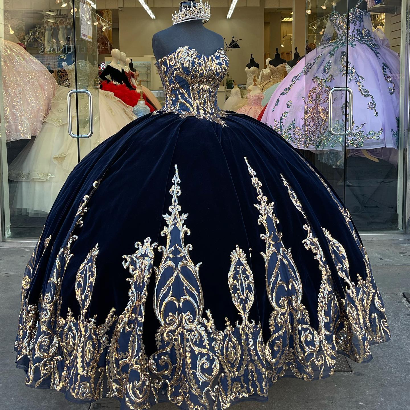 Vestidos De 15 Años Navy Blue Quinceanera Dresses with Detachable Sleeves Lace Applique Sweet 16 Dress Mexican Prom Gowns 2021