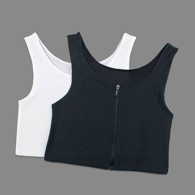 Women's Les Lesbian Tomboy Slim Fit Short Vest Chest Binder Tops Zip Tomboy Bra Intimates Breathable Buckle Breast Binder LJ201209
