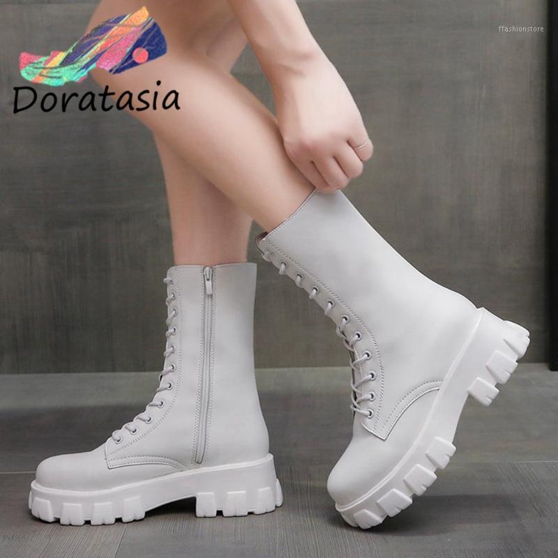 DORATASIA Women Chunky Cool Platform Lace Up Shoes Street Casual Autumn Boots Women Brand Fashion Mid Calf Boots1, Beige
DORATASIA Women Chunky Cool Platform Lace Up Shoes Street Casual Autumn Boots Women Brand Fashion Mid Calf Boots1, Beige