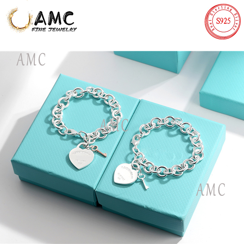 AMC 925 sterling silver women bracelet Love in stile classico key heart-shaped bracelets ot chain jewelry 1:1 original design sense for girlfriend holiday gifts
AMC 925 sterling silver women bracelet Love in stile classico key heart-shaped bracelets ot chain jewelry 1:1 original design sense for girlfriend holiday gifts