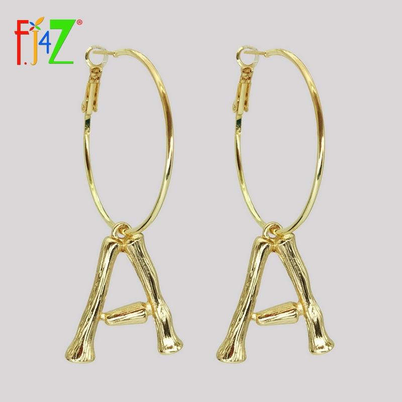 F.J4Z Hot Women Letter Earrings Golden Alloy A-Z 26 Bamboo Initail Hoop Earrings Fashion Alphabet Ear Hoop pendientes iniciales
F.J4Z Hot Women Letter Earrings Golden Alloy A-Z 26 Bamboo Initail Hoop Earrings Fashion Alphabet Ear Hoop pendientes iniciales