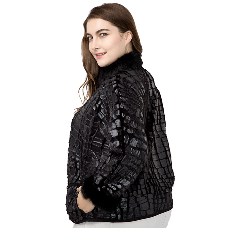 fall ladies Plus Size coats and jacket Fashion laege size Vintage black cropped streetwear bomber 201017