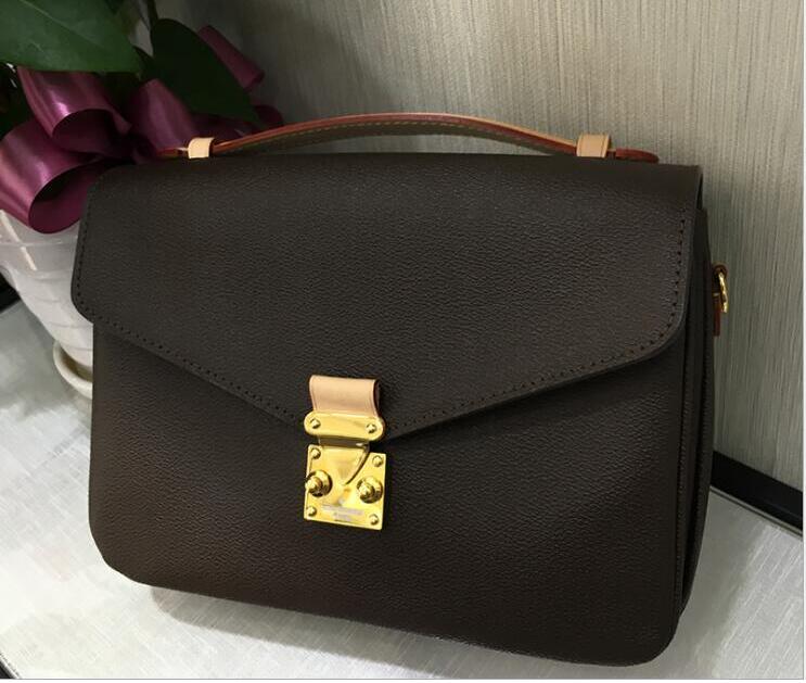 M44875 popular high quality leather women's message Pochette Metis handbag shoulder bags crossbody Retro bags LK84yt5, Brown flowers