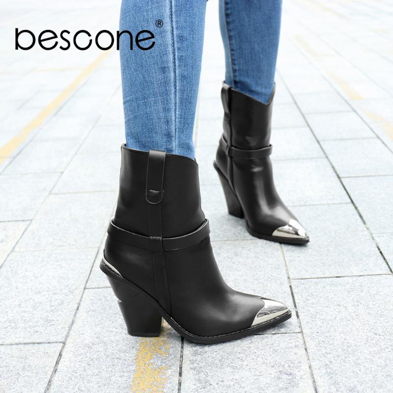 BESCONE Women's Ankle Boots Winter Basic Handmade Pointed Toe Black Square Heels Shoes Women Slip-on Ladies Boots H8
BESCONE Women's Ankle Boots Winter Basic Handmade Pointed Toe Black Square Heels Shoes Women Slip-on Ladies Boots H8