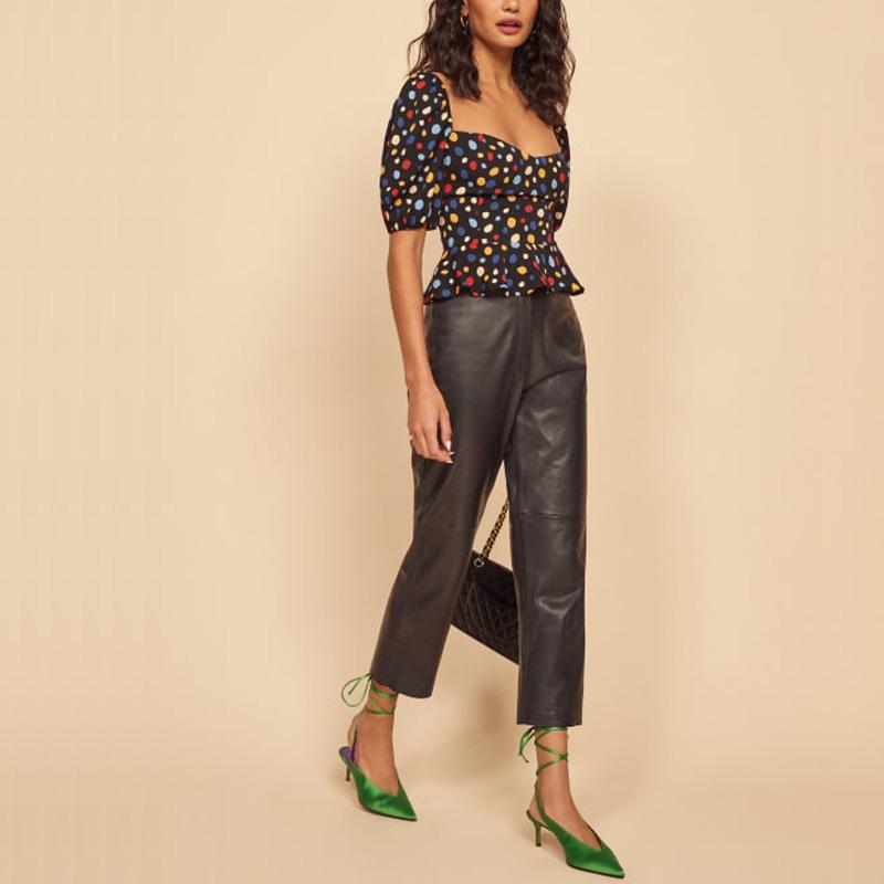 Dot shirt female summer casual shirt printing Slim, Multi