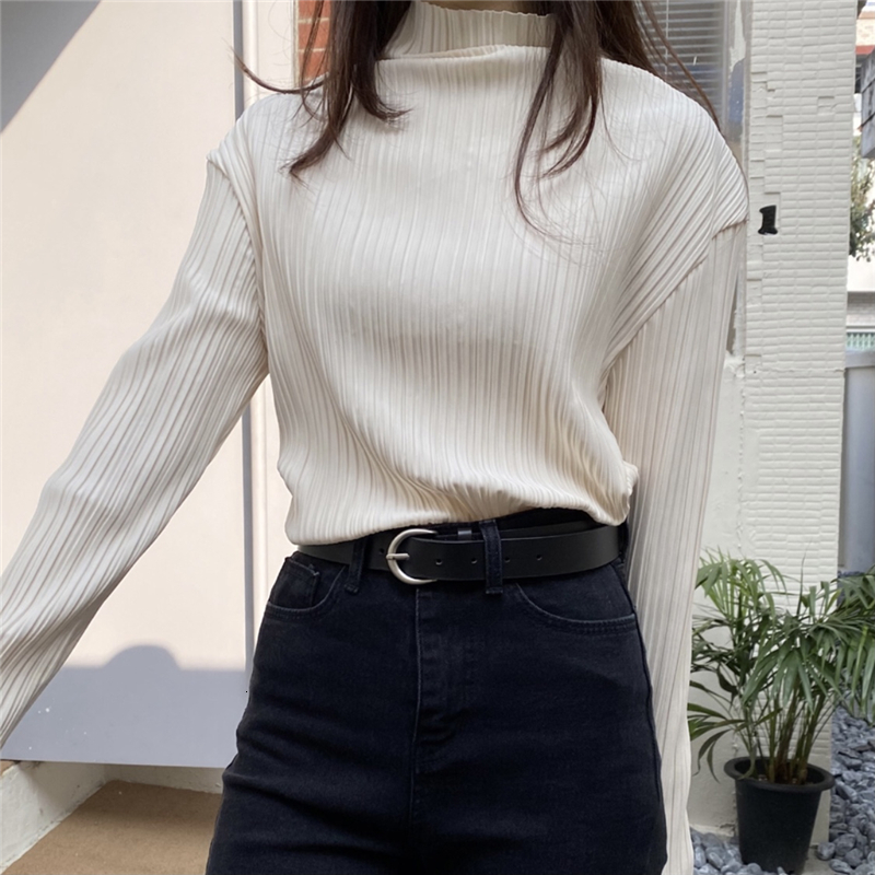 2021 New Elegant Turtleneck Plied Mesh Pullover Tops Lady in Vintage Office Sleeves Long Female Shirts Spring Fall E5B1, White
2021 New Elegant Turtleneck Plied Mesh Pullover Tops Lady in Vintage Office Sleeves Long Female Shirts Spring Fall E5B1, White