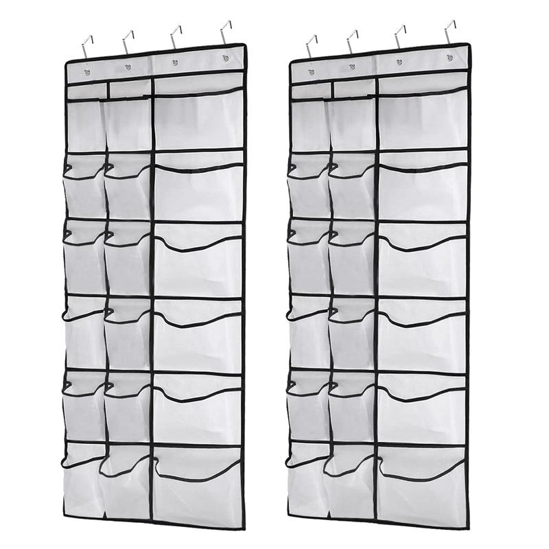 2 Pack over the Door Shoe Organizers,12 Mesh Pockets 6 Large Mesh Storage Hanging for Closet Bedroom,White(59x21.6 Inch
2 Pack over the Door Shoe Organizers,12 Mesh Pockets 6 Large Mesh Storage Hanging for Closet Bedroom,White(59x21.6 Inch