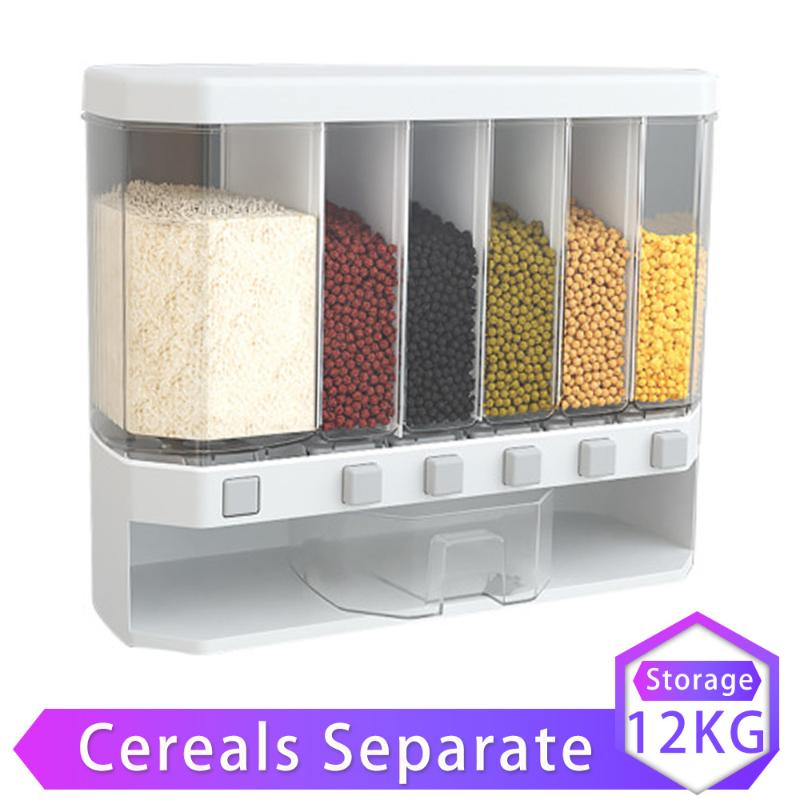 6 In 1 Kitchen Storage Boxes Cereal Rice Grain Disp Bucket Moisture Proof Plastic Automatic Press out Wall-Mounted Storage
6 In 1 Kitchen Storage Boxes Cereal Rice Grain Disp Bucket Moisture Proof Plastic Automatic Press out Wall-Mounted Storage