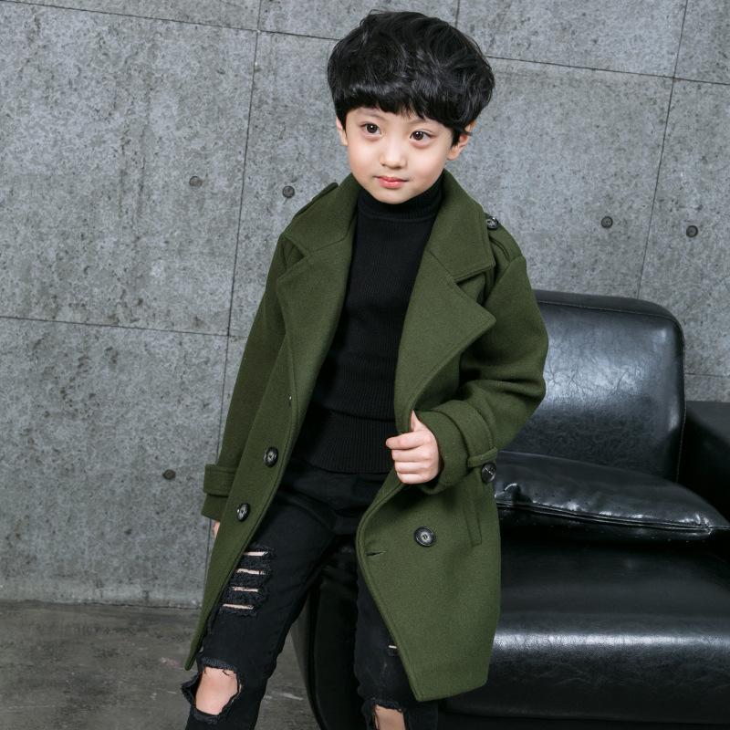 Children's woolen coat new winter clothing boy woolen coat lapel in the long section thick autumn and winter windbreaker tide, Khaki
Children's woolen coat new winter clothing boy woolen coat lapel in the long section thick autumn and winter windbreaker tide, Khaki