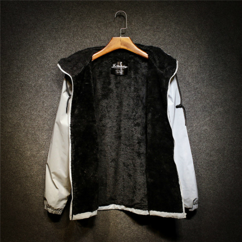 Men's Winter Fleece Warm Full Reflective Jackets Night Shiny Hoodies Women Hip Hop Waterproof Windbreaker Hooded Streetwear Coat, Black
Men's Winter Fleece Warm Full Reflective Jackets Night Shiny Hoodies Women Hip Hop Waterproof Windbreaker Hooded Streetwear Coat, Black