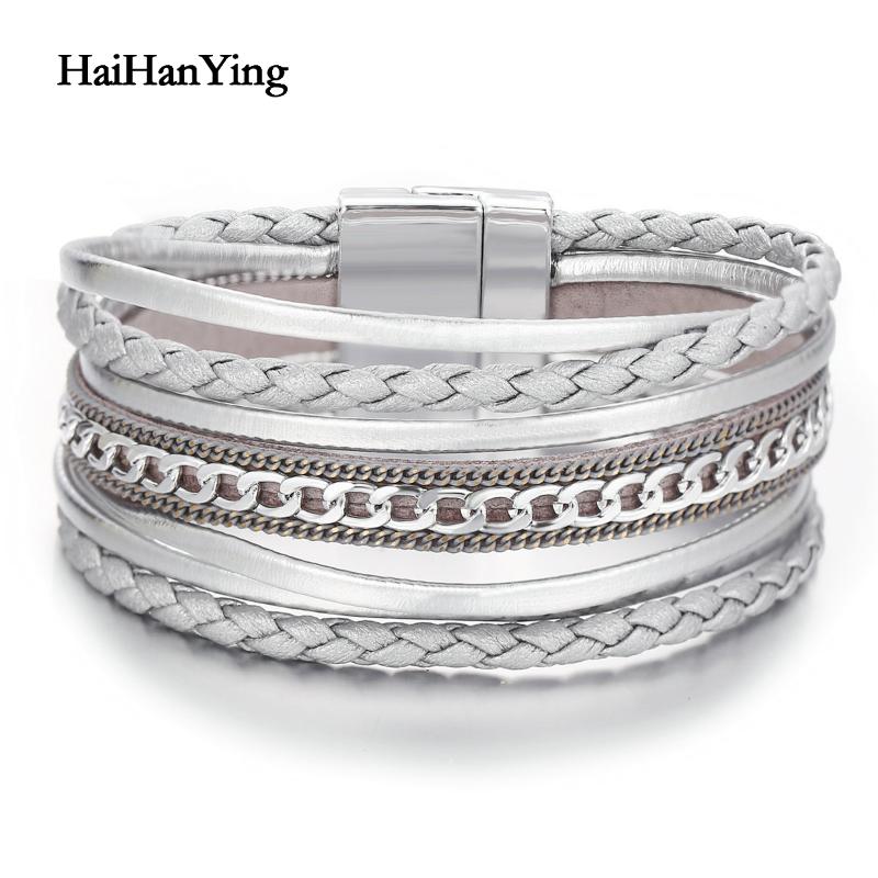 Charm Bracelets Men's Women's Multi-layer Leather Bracelet Fashion Design Woven Magnetic Buckle Double Wrapped And Jewelry
Charm Bracelets Men's Women's Multi-layer Leather Bracelet Fashion Design Woven Magnetic Buckle Double Wrapped And Jewelry