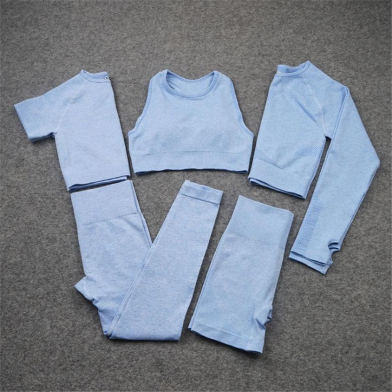 5pcs Women Seamless Yoga Sets Short+pants+Bra+Top+Shirt Fitness Sports Suits Breathable Female Running Leggings Set DS44, Blue 2pcs set
5pcs Women Seamless Yoga Sets Short+pants+Bra+Top+Shirt Fitness Sports Suits Breathable Female Running Leggings Set DS44, Blue 2pcs set