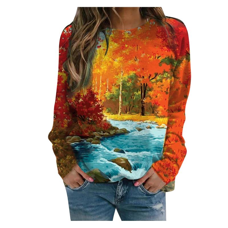 Artistic Oil Painting Forest Print Sweatshirts Long Sleeve Women Leisure Abstract Landscape Jumper Autumn Pullover Female Tops
Artistic Oil Painting Forest Print Sweatshirts Long Sleeve Women Leisure Abstract Landscape Jumper Autumn Pullover Female Tops