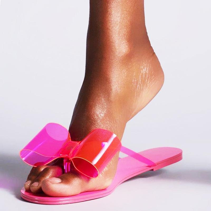 Summer beach slippers clear PVC flat clip toe Bow-knot flipflops women sweety colors seaside holiday sandals female 2020 slides1, Pink
Summer beach slippers clear PVC flat clip toe Bow-knot flipflops women sweety colors seaside holiday sandals female 2020 slides1, Pink