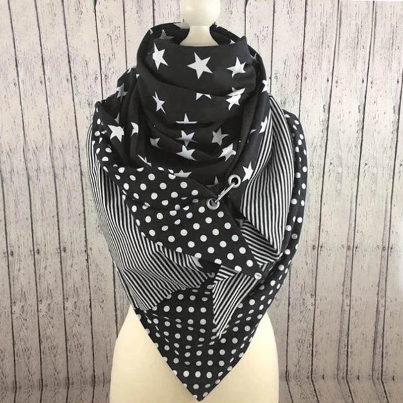 Women Warm Scarves Design Print Button Soft Wrap Casual Soild Star Printing Triangle Scarf Handmade Poncho Echarpe Hiver Femme
Women Warm Scarves Design Print Button Soft Wrap Casual Soild Star Printing Triangle Scarf Handmade Poncho Echarpe Hiver Femme