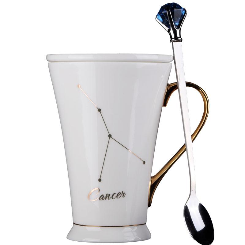 12 Constellations White And Gold Bone China Porcelain Coffee Milk Mug With Stainless Steel Spoon Zodiac ceramic cup, See chart
12 Constellations White And Gold Bone China Porcelain Coffee Milk Mug With Stainless Steel Spoon Zodiac ceramic cup, See chart