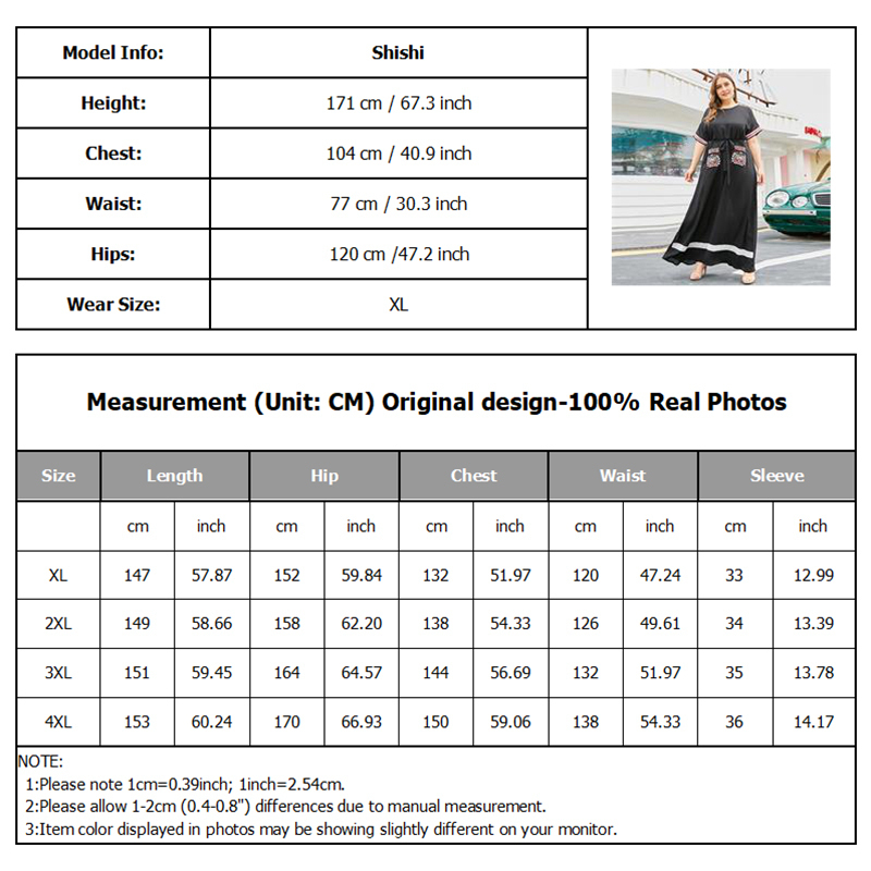 Siskakia Plus Size Dresses Summer New O Neck Short Sleeve Maxi Dress Black Ethnic embroidery Women Clothing Big Size T200601