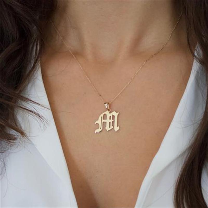 Tiny Gold Old English Initial Letter Necklace Gothic Name Pendants Minimalist Jewelry For Mothers' Day
Tiny Gold Old English Initial Letter Necklace Gothic Name Pendants Minimalist Jewelry For Mothers' Day
