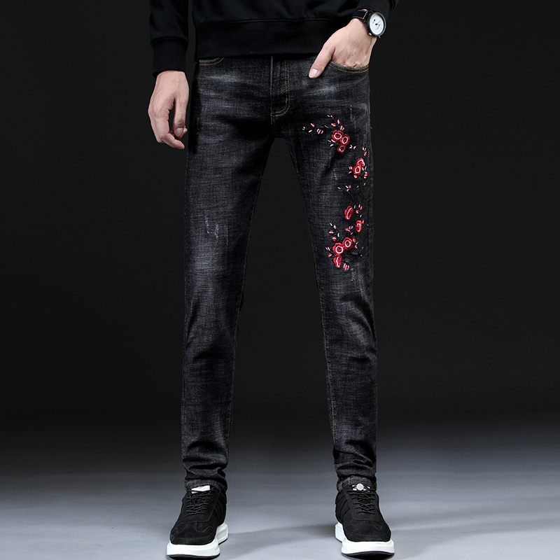 2021 Spring Fashion Embroidered Slim Fit Elastic Trousers From Brim Pants Classic Black Men Skinny Jeans Mens Size 28-38 YG52
2021 Spring Fashion Embroidered Slim Fit Elastic Trousers From Brim Pants Classic Black Men Skinny Jeans Mens Size 28-38 YG52