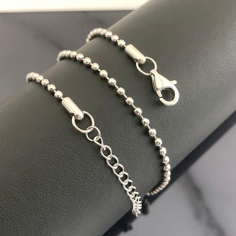 316L Stainless Steel Ball Basic Chains 2.4MM Bead Necklace For Women Silver Color With Extend chain
316L Stainless Steel Ball Basic Chains 2.4MM Bead Necklace For Women Silver Color With Extend chain