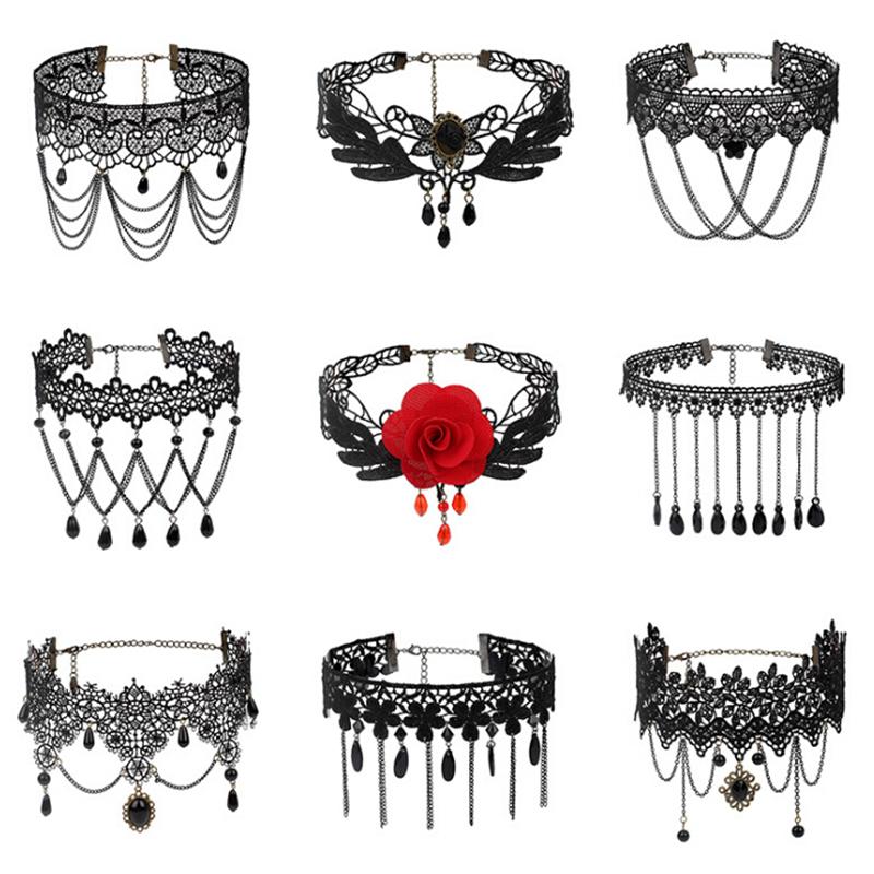 1pcs Gothic Punk Style Gem Decoration Women Black Lace Beads Choker Collar Necklace Chocker Jewelry
1pcs Gothic Punk Style Gem Decoration Women Black Lace Beads Choker Collar Necklace Chocker Jewelry