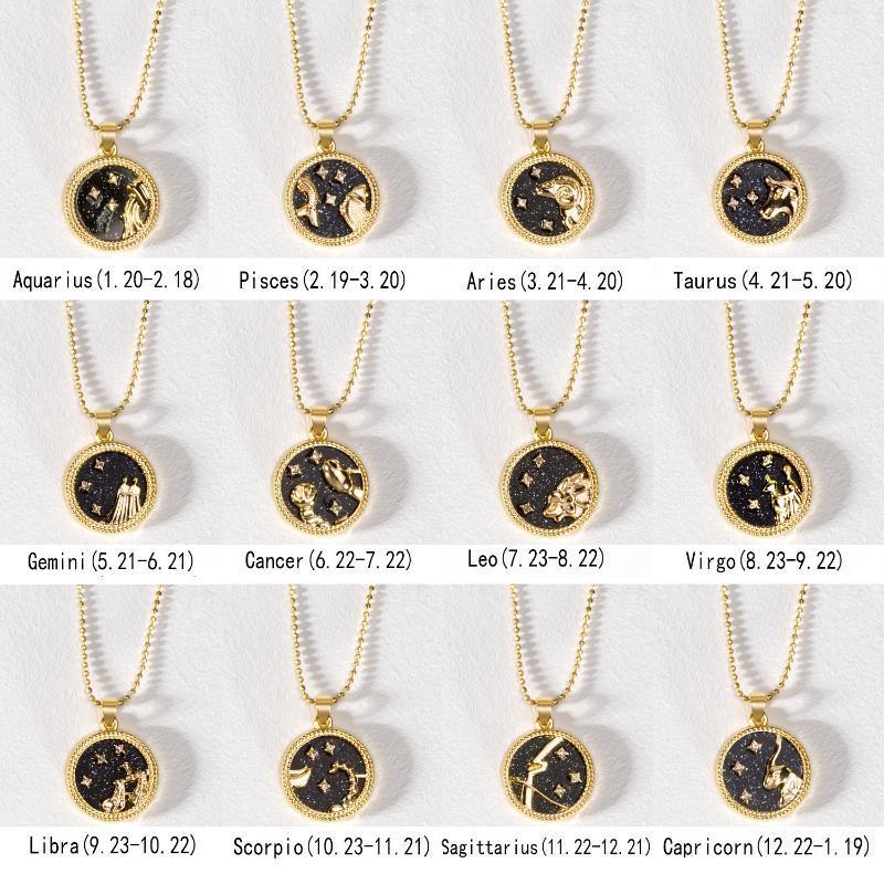 Female 12 Constellation Necklaces Elegant Star Zodiac Sign Charm Gold Chain White Black Resin Day Night Pendant Choker Necklaces1
Female 12 Constellation Necklaces Elegant Star Zodiac Sign Charm Gold Chain White Black Resin Day Night Pendant Choker Necklaces1