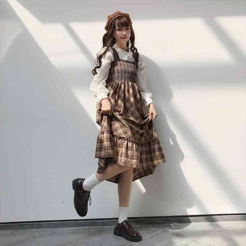 spring womens japanese sweet students loose only strap dress jsk casual student campus jsk, Gray
spring womens japanese sweet students loose only strap dress jsk casual student campus jsk, Gray