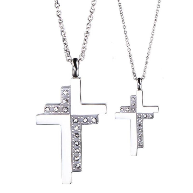 Cross Necklace Men Doublelayer Zircon Catholic Religious Jewelry Stainless Steel Fashion Girl Short Long Chain Couple Necklace
Cross Necklace Men Doublelayer Zircon Catholic Religious Jewelry Stainless Steel Fashion Girl Short Long Chain Couple Necklace