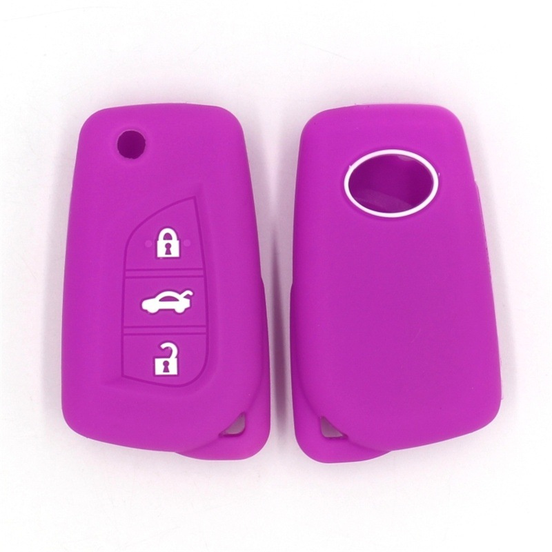 3 Button Silicone Key Fob Cover Shell Protect Skin Keychin Case For Toyota Reiz Camry Corolla Remote Car Keys Covers