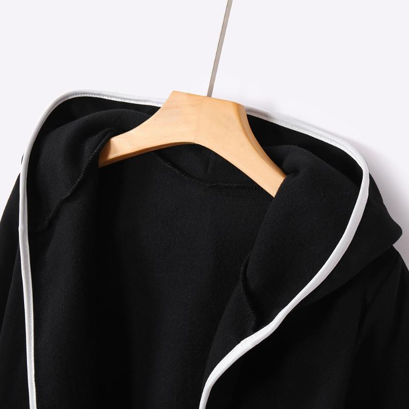 Women's Jackets Autumn Long Trench Coat Fashion Winter Loose Hooded Wild Elegant Windbreaker Sweater Cardigan W722 B4