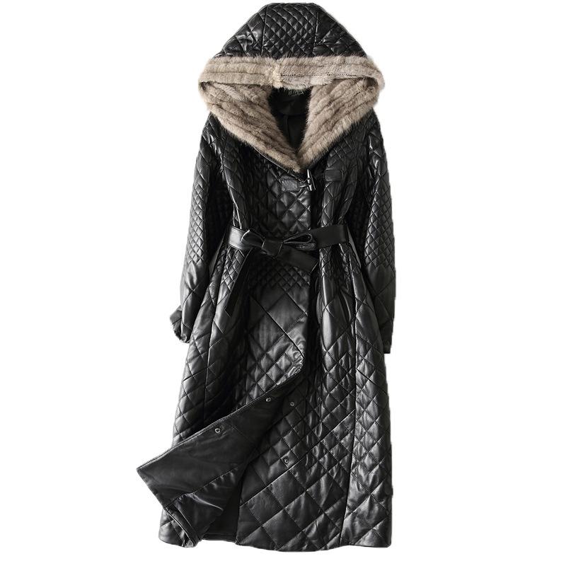 winter genune leather jacket women hooded long genuine sheepskin coat Korean Manto femme hiver supplier, Black
winter genune leather jacket women hooded long genuine sheepskin coat Korean Manto femme hiver supplier, Black