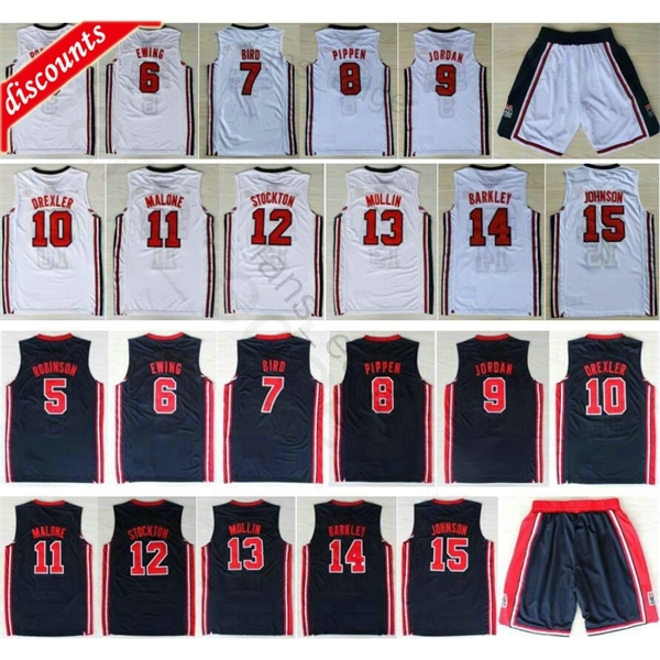1992 Team Basketball 9 Larry Patrick Ewing Scottie Pippen Mullin Robinson Drexler Laettner Stockton Malone Charles Barkley Jerseys, Blue short
1992 Team Basketball 9 Larry Patrick Ewing Scottie Pippen Mullin Robinson Drexler Laettner Stockton Malone Charles Barkley Jerseys, Blue short