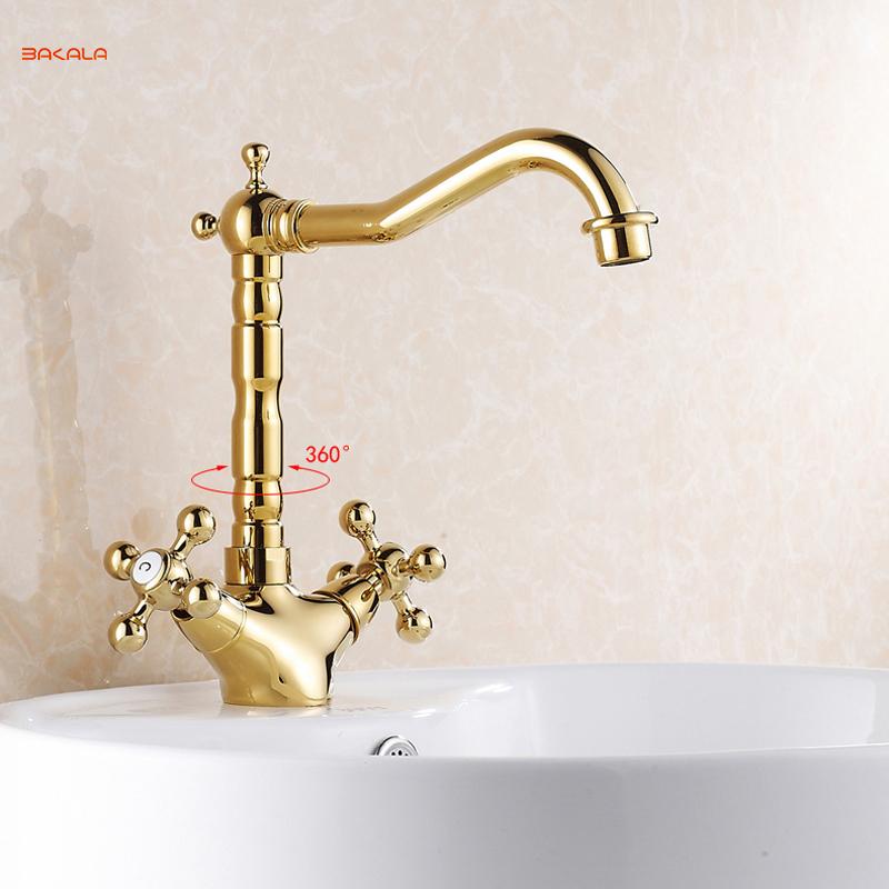 Gold Bathroom Faucet Contemporary Concise Bathroom Faucet Golden Polished Brass Basin Sink Dual Handle bath mixer Tall &Short
Gold Bathroom Faucet Contemporary Concise Bathroom Faucet Golden Polished Brass Basin Sink Dual Handle bath mixer Tall &Short