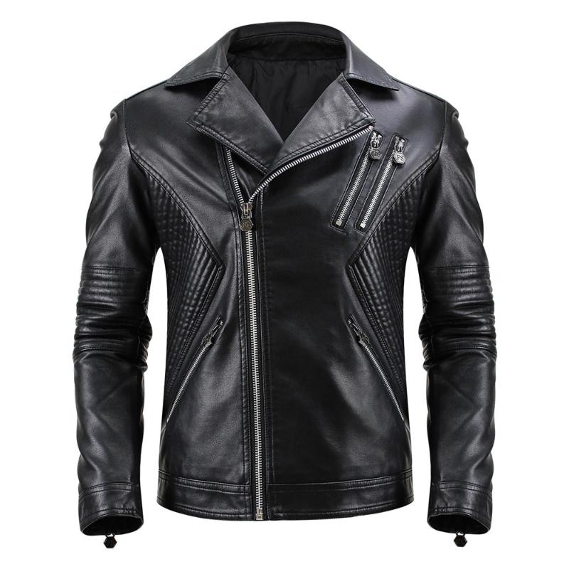Classic Black Motorcycle Leather Jacket Men Oblique Zipper Slim Punk Leather Jacket Man Coats Autumn Winter Casual Jackets 2020
Classic Black Motorcycle Leather Jacket Men Oblique Zipper Slim Punk Leather Jacket Man Coats Autumn Winter Casual Jackets 2020
