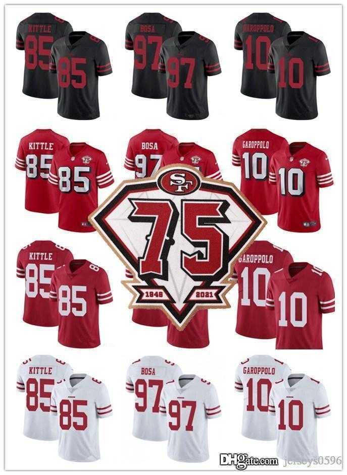 75th Men women Youth San Francisco''49ers''Jersey 85 George Kittle 97 Nick Bosa 10 Jimmy Garoppolo Football Jerseys red black, Black;red
75th Men women Youth San Francisco''49ers''Jersey 85 George Kittle 97 Nick Bosa 10 Jimmy Garoppolo Football Jerseys red black, Black;red