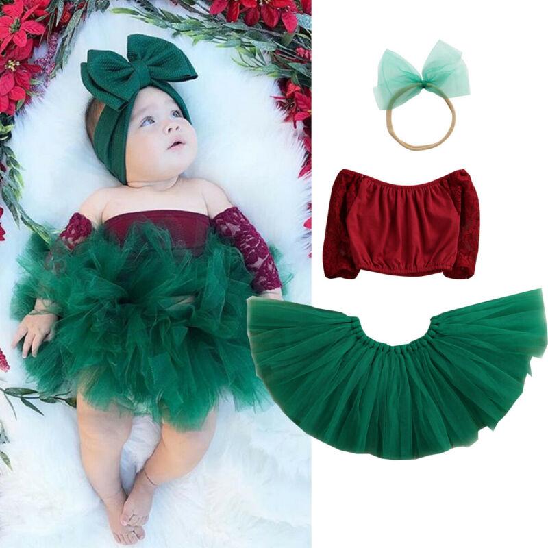 Newborn Infant Baby Girl Christmas Clothes Sets Off Shoulder Top+Lace Tutu Skirt Headband 3pcs Xmas Party Outfit
Newborn Infant Baby Girl Christmas Clothes Sets Off Shoulder Top+Lace Tutu Skirt Headband 3pcs Xmas Party Outfit