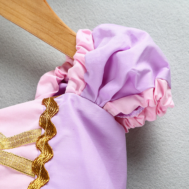 Little Girls Rapunzel Dress Children Fantasy Cosplay Costume with Ribbons Kids Halloween Party Clothes Sofia Princess Dresses LJ200923