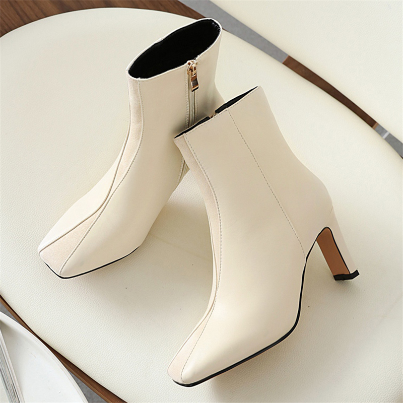 Mais tamanho feminino tornozelo luxo bloco de salto alto meias botas dedo do p quadrado chunky calcanhar zper bota senhora 1EKY, Beige
Mais tamanho feminino tornozelo luxo bloco de salto alto meias botas dedo do p quadrado chunky calcanhar zper bota senhora 1EKY, Beige