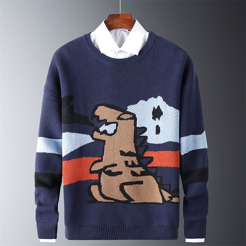Mens Autumn Casual Sweaters Fit Knitted Dinosaur Pattern Slim Sweaters Cotton Long Sleeve Round Collar Male Warm Pullovers 201117, Bl985 dark blue
Mens Autumn Casual Sweaters Fit Knitted Dinosaur Pattern Slim Sweaters Cotton Long Sleeve Round Collar Male Warm Pullovers 201117, Bl985 dark blue