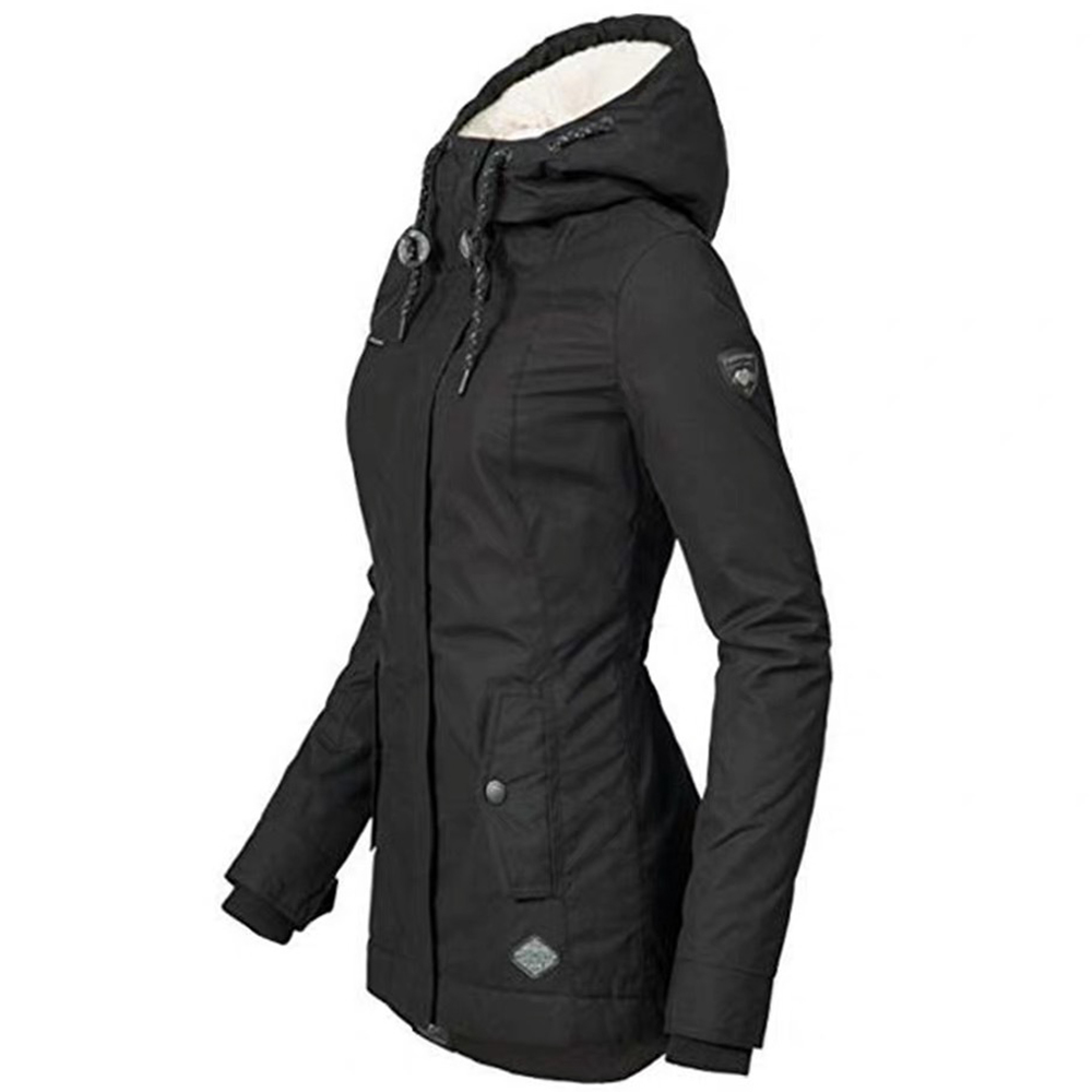 Women Parka Coat Winter New Hooded Thicken Cotton Outdoor Warm Jacket Ladies Simple Mid Long Wadded Basic Coat Outwear D20 201217
