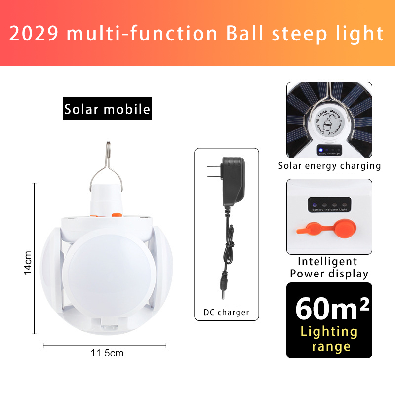 Led lights Solar energy lamp Multi-function LED super bright bulb night market light outdoor emergency light