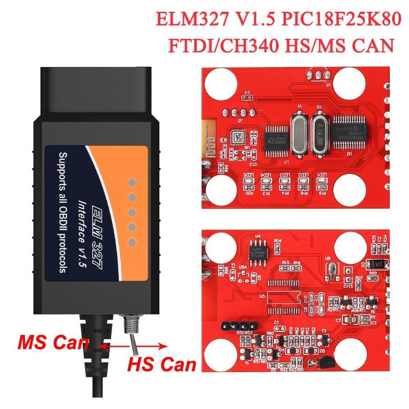 ELM327 V1.5 PIC18F25K80 HS/MS CAN USB Scanner for Forscan ELMconfig OBD2 Car Auto Diagnostic Tool Accessories
ELM327 V1.5 PIC18F25K80 HS/MS CAN USB Scanner for Forscan ELMconfig OBD2 Car Auto Diagnostic Tool Accessories