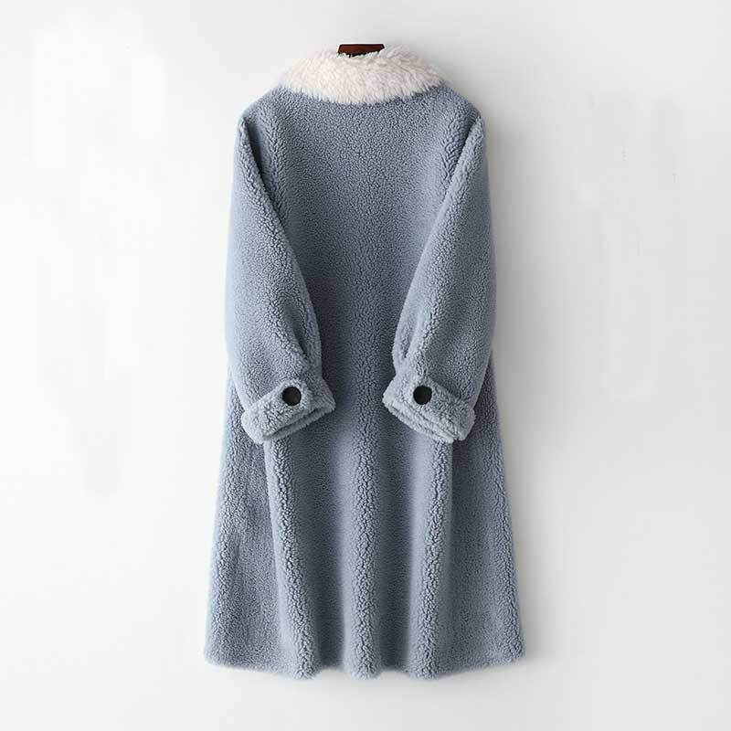 Winter New Women Cashmere Long Coat Elegant Suede Inner Furry Wool Coat Fashion Warm Coat With Pocket Casaco Feminino 201216