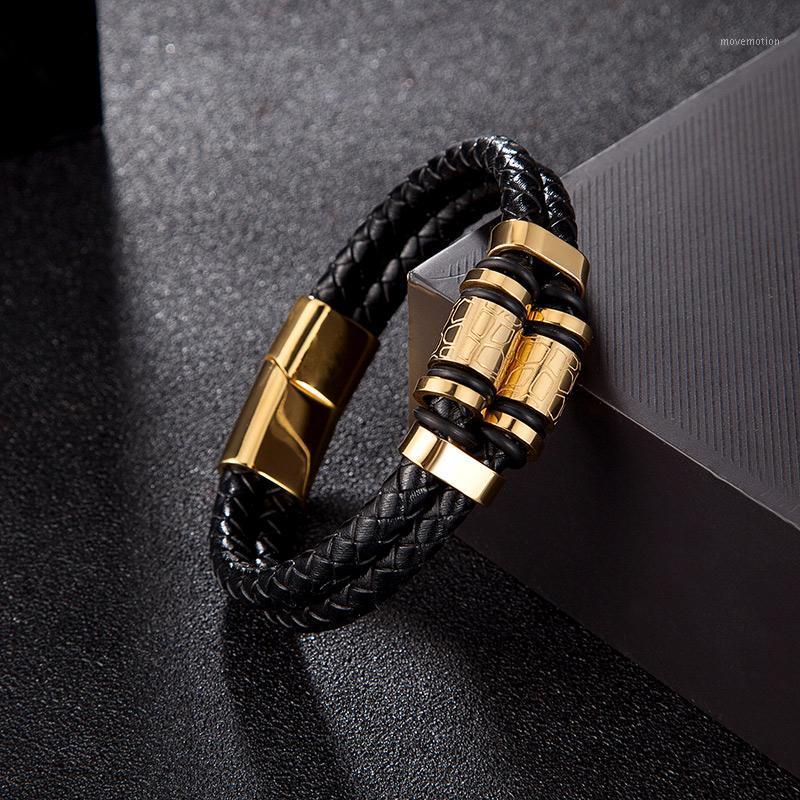 Men Genuine Leather Fashion Bracelet Gold Stainless Steel Charm Jewelry Luxury Handmade Wholesale Punk Accessories Friends Gifts1
Men Genuine Leather Fashion Bracelet Gold Stainless Steel Charm Jewelry Luxury Handmade Wholesale Punk Accessories Friends Gifts1