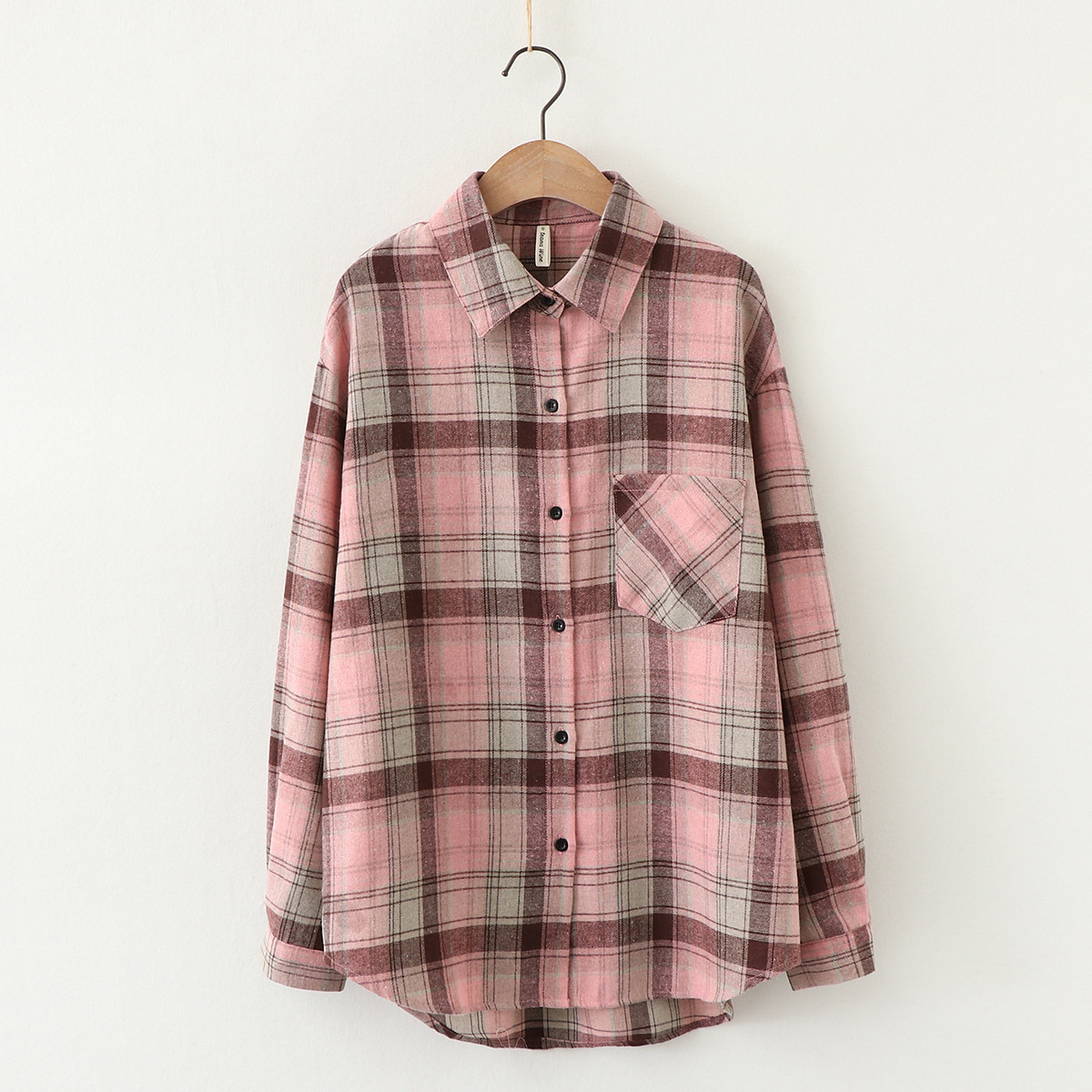 Womens Plaid Shirts Women Blouses And Tops Women's Over-Shirt Tiles Long Sleeve Checked Spring Autumn Lady Plus Size Shirt 201125