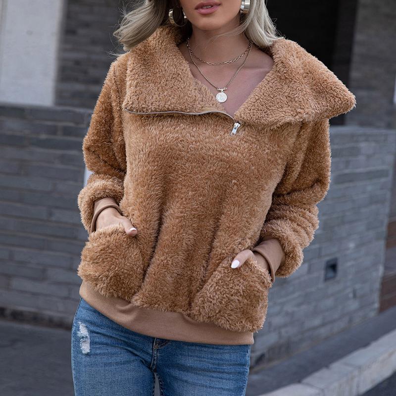 Fashion Women Tops Harajuku Sweatshirt Women Hoodies Loose Solid Color Long Sleeve Warm Plush Short Jacket Sudadera Mujer, Khaki
Fashion Women Tops Harajuku Sweatshirt Women Hoodies Loose Solid Color Long Sleeve Warm Plush Short Jacket Sudadera Mujer, Khaki