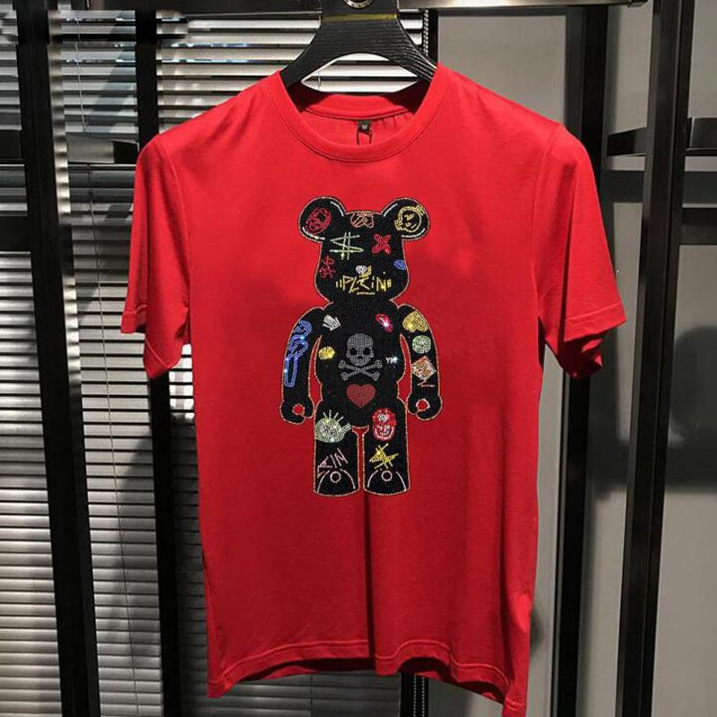 2022 New Men's T-Shirts Bear Rhinestone Casual Cotton Short-sleeved Trend Fashion Young Brand Plus Size Colorful Top Men Clothing Summer M, Blue
2022 New Men's T-Shirts Bear Rhinestone Casual Cotton Short-sleeved Trend Fashion Young Brand Plus Size Colorful Top Men Clothing Summer M, Blue