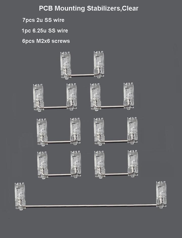 Keycap Stabilizers Cherry Style for Plate Mounting PCB Mounting for Cherry MX Switches Mechanical Keyboards 2u 6u 6.25u 7u
Keycap Stabilizers Cherry Style for Plate Mounting PCB Mounting for Cherry MX Switches Mechanical Keyboards 2u 6u 6.25u 7u