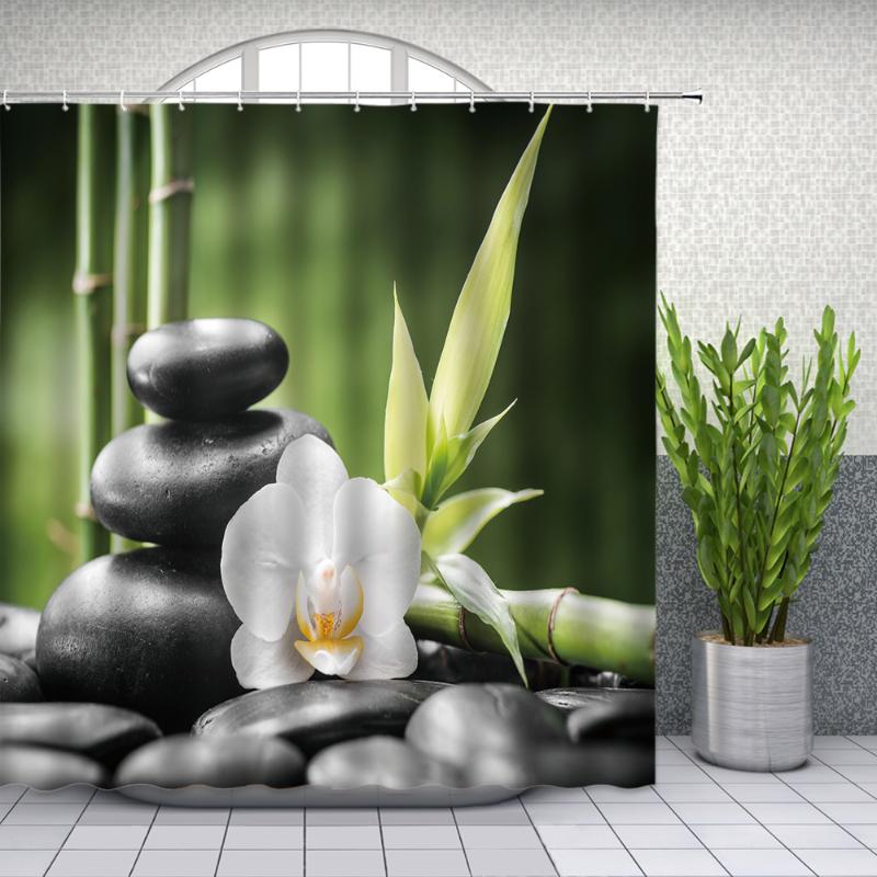 Zen Style Shower Curtains Spa Black Stones Flower Candle Green Bamboo Plant Leaf Bathroom Decor Waterproof Cloth Curtain Set
Zen Style Shower Curtains Spa Black Stones Flower Candle Green Bamboo Plant Leaf Bathroom Decor Waterproof Cloth Curtain Set